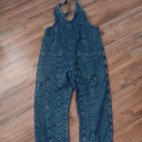 We The Free Blue Denim High Roller Jumpsuit Sz S - Picture 2 of 7